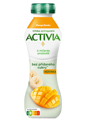 Activia nápoj - bez pridaného cukru - Mango/Banán